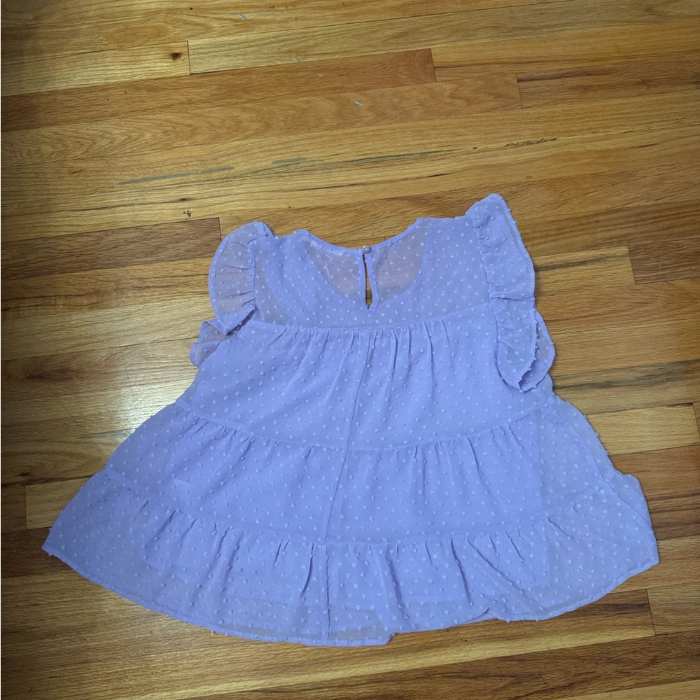 Lavender Ruffle Sleeve Top - Picture 3 of 5